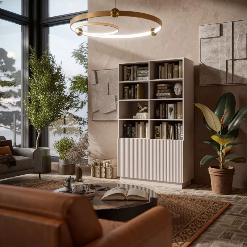 Spintelė Cama Meble LIVERTI knygų lentyna 100×420×1705 mm kašmyro spalvos