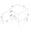 2 vnt. naktinių staliukų rinkinys cama meble PALAZZO 44,5×40×59 cm juodos ir ąžuolo medienos – 1 durelės, matinis laminatas, metalinės kojelės