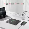 Kištukinis lizdas MACLEAN MCE391 W — 6 lizdai, 4×USB-A + 1×USB-C, 3 m kabelis, 110–240V, 2500W, baltas