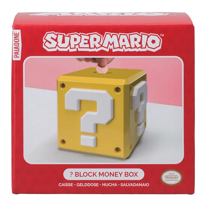 Pinigų dėžutė Paladone Super Mario Question Block dizaino monetų bankas