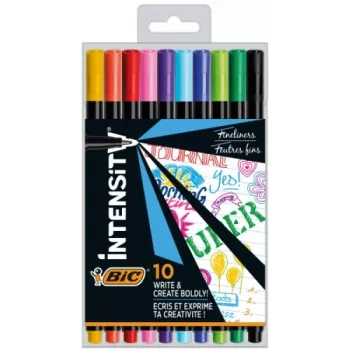 BIC smulkūs rašikliai INTENSITY FINE BCL įvairiaspalviai, rinkinys 10 spalvų CEL1011727
