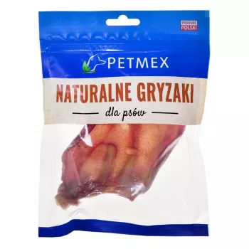 Šunų kramtalas PETMEX Pork Ear 40 g — natūralus kiaulės ausies dantų priežiūros skanėstas vidutiniams ir dideliems šunims