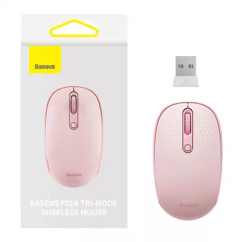 Belaidė pelė Baseus F01B Tri-mode 2.4G BT5.0 1600 DPI (rožinė)