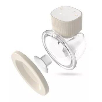 Elektroninis belaidis krūties siurblys neno VENTO Three-Phase, įkraunamas, nešiojamas, LCD ekranas, 150 ml buteliukas, be BPA, smėlio spalvos