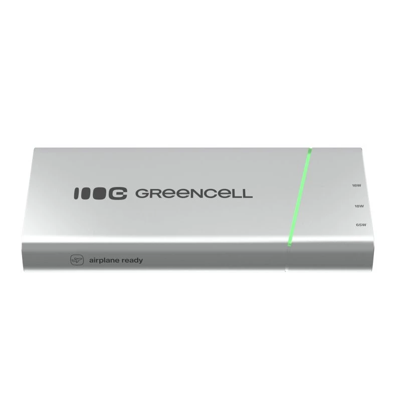 Nešiojama baterija Green Cell BPLGC20P 20800 mAh ličio jonų, USB-C PD 65W, 2x USB-C + 1x USB-A, aliuminio korpusas