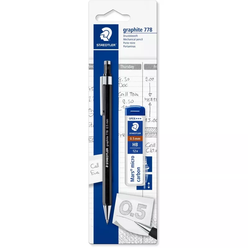 Grafitinis pieštukas Staedtler 7785ABK25D HB šešiakampis juodas/sidabrinis, 1 vnt.