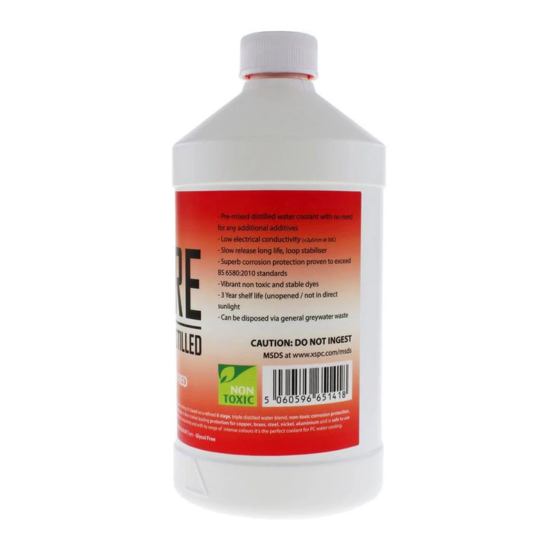 Aušinimo skystis XSPC Pure Coolant 1 L (raudonas UV) skirtas kompiuterių skysčio aušinimo sistemoms