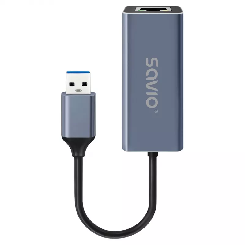 Tinklo sąsajos adapteris SAVIO AK-83 USB Type-A į RJ-45, 5 Gbit/s, juodas