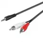 Wentronic Goobay 3,5 mm lizdo/RCA adapterio kabelis HQ, juodas, 0,5 m – 3,5 mm kištukas (3 kontaktų, stereo) > 2x RCA kištukas (garso kairysis/dešinysis) (51701)