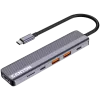 USB Type-C šakotuvas CANYON DS-17 — HDMI, USB 3.2 Gen 1 A, USB-C, MicroSD, 10000 Mbit/s, pilkas