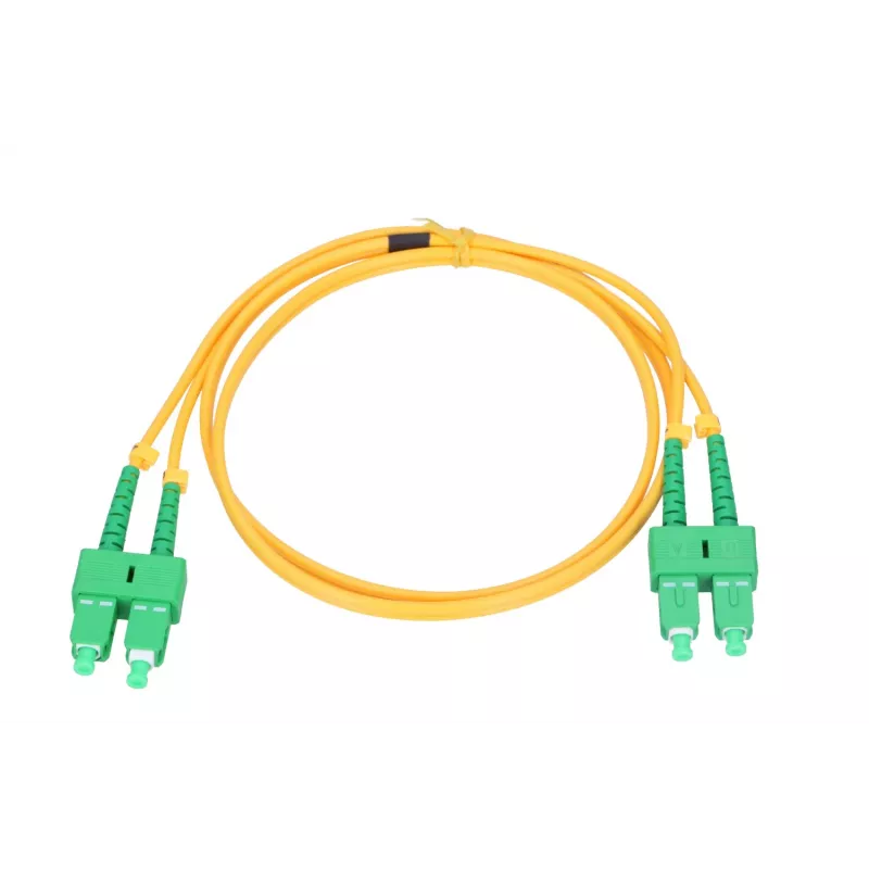 Extralink Patch Cord SC/APC-SC/APC, vienmodis, dvipusis, G657A, 3mm, 2m