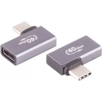 USB-C adapteris ShiverPeaks 13-60001 90° kampuotas jungtis (kairė/dešinė)
