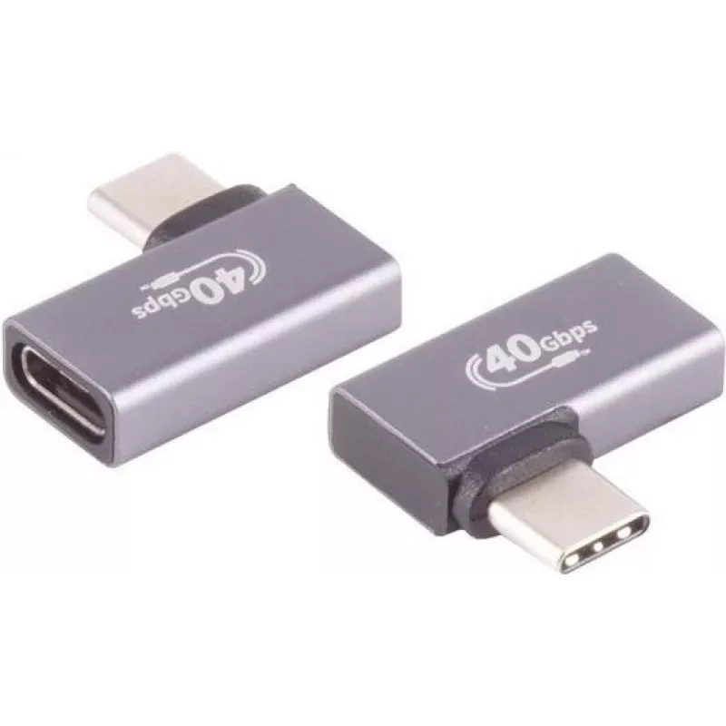 USB-C adapteris ShiverPeaks 13-60001 90° kampuotas jungtis (kairė/dešinė)