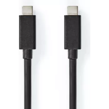 Nedis USB kabelis | USB 3.2 Gen 2x2 | USB-C™ kištukas - USB-C™ kištukas | 100 W | 4K@60Hz | 20 Gbps | nikeliuotas | 1,00 m | Apvalus | PVC | Juodas | Dėžutė