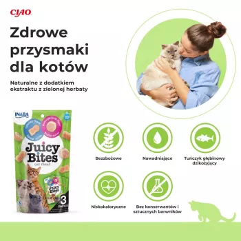 INABA Juicy Bites Homestyle sultinys ir kalmarai - kačių skanėstai - 3x11,3 g