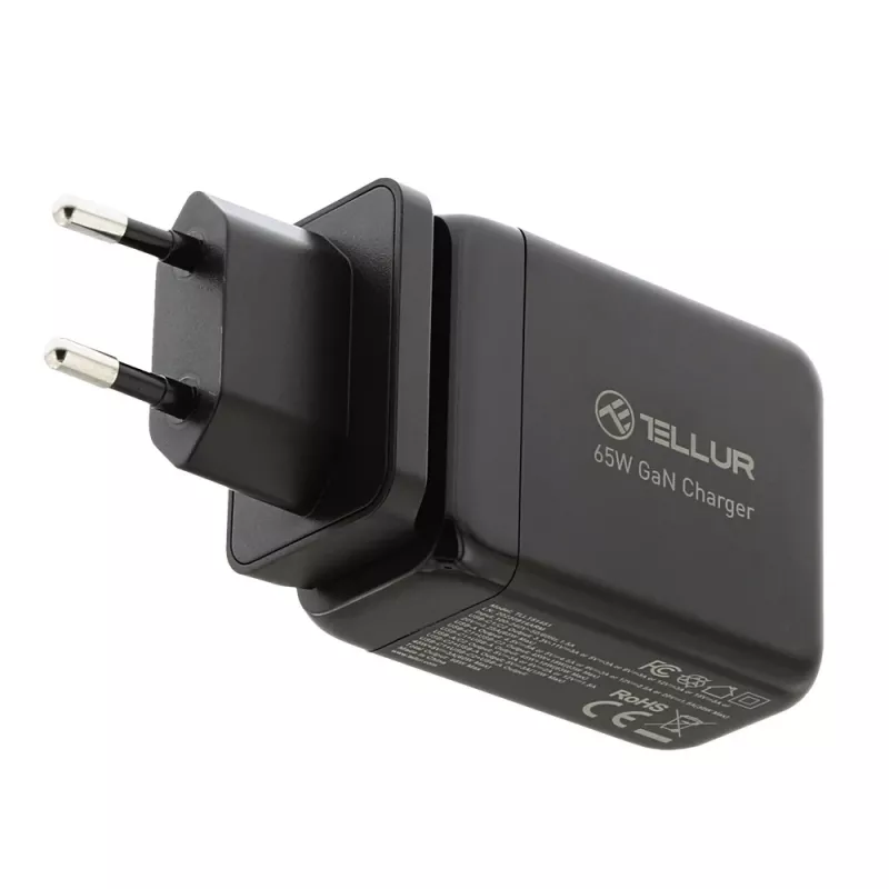 Sieninis pakrovėjas Tellur TLL151451 65W, 3 prievadai (2x USB-C, 1x USB-A)