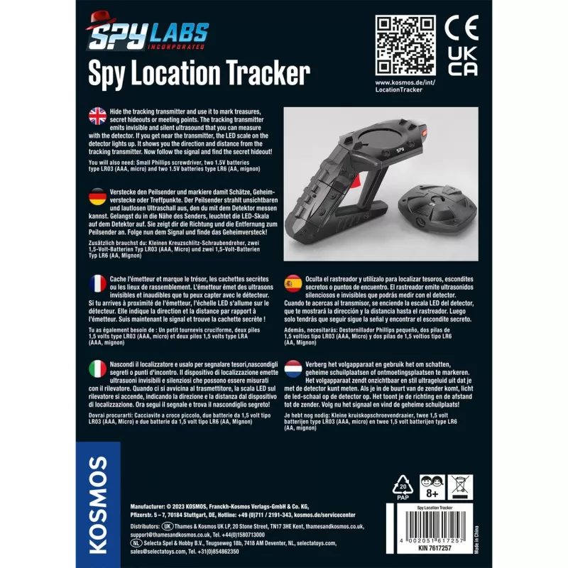 Spy Labs Incorporated šnipų buvimo vietos seklys, detektyvų rinkiniai tarptautinė versija