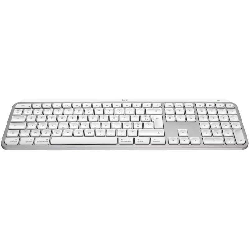 Logitech Master Series MX Keys S for Mac - klaviatūra - pilno dydžio - su foniniu apšvietimu - belaidė - Bluetooth LE - AZERTY - prancūziška - šviesiai pilka (920-011626)