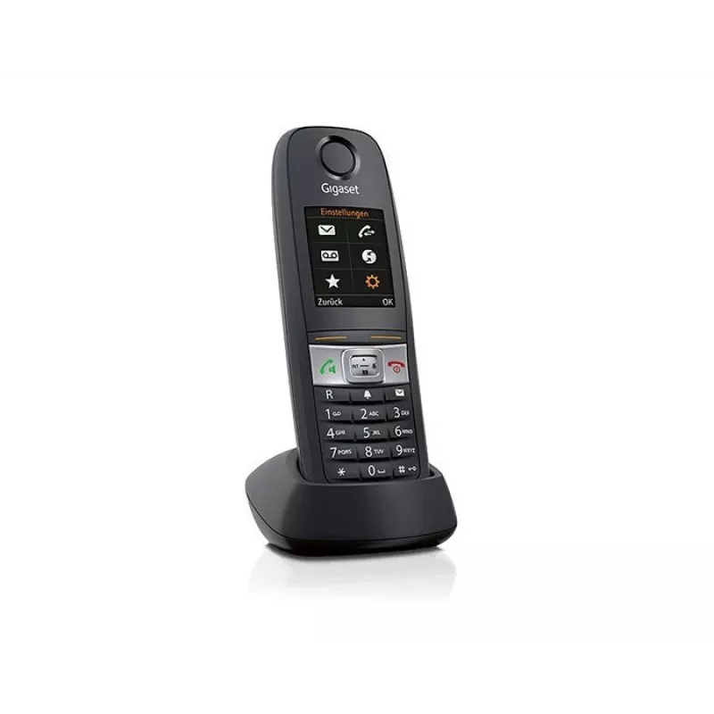 Gigaset E630HX DECT belaidžio telefono ragelis su skambučio numerio atpažinimu, juodos spalvos