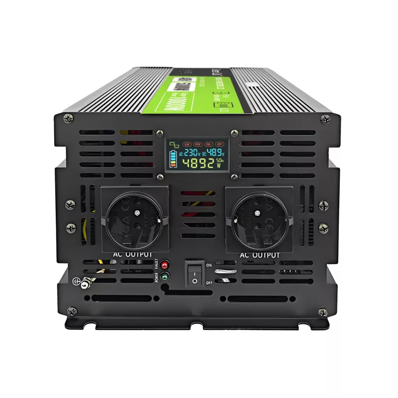 LCD keitiklis 48V 5000W/10000W gryna sinusinė su ekranu