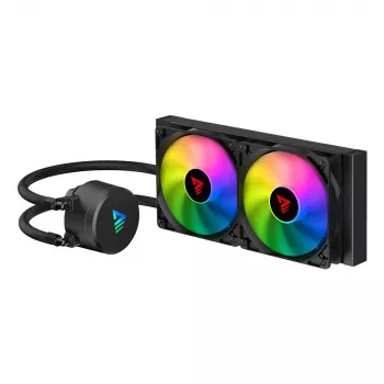 Skysčio aušinimo rinkinys SAVIO VELOX 240 mm juodas — 240 mm radiatorius, 205×450 mm, 2 ventiliatoriai, TDP 250 W