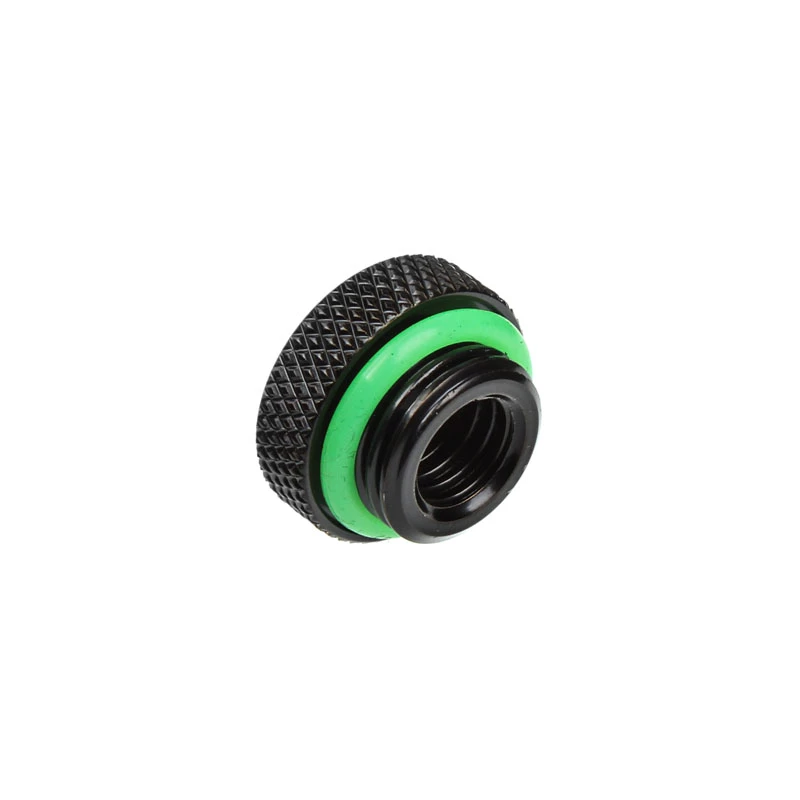Jungiamoji detalė BitsPower BP-MBWP-C06V2 — žalvarinė juoda skysčio aušinimo jungtis, 18×18×10 mm