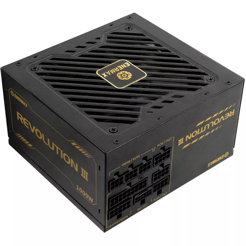 Maitinimo blokas ENERMAX ERV1000G-AHG-MAC, 1000 W, 20+4 kontaktų ATX, visiškai modulinis, 80 PLUS Gold, juodas