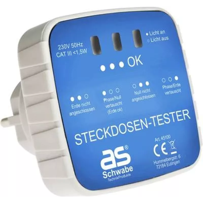 as - Schwabe 45100 Kištukinių lizdų testeris (45100)