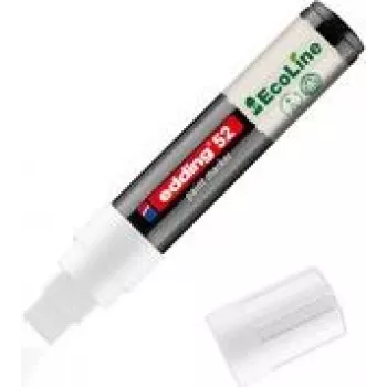 Markeris Edding 52 EcoLine baltas 4.0–15.0 mm, perpildomas baltos lentos/kreidinis žymeklis
