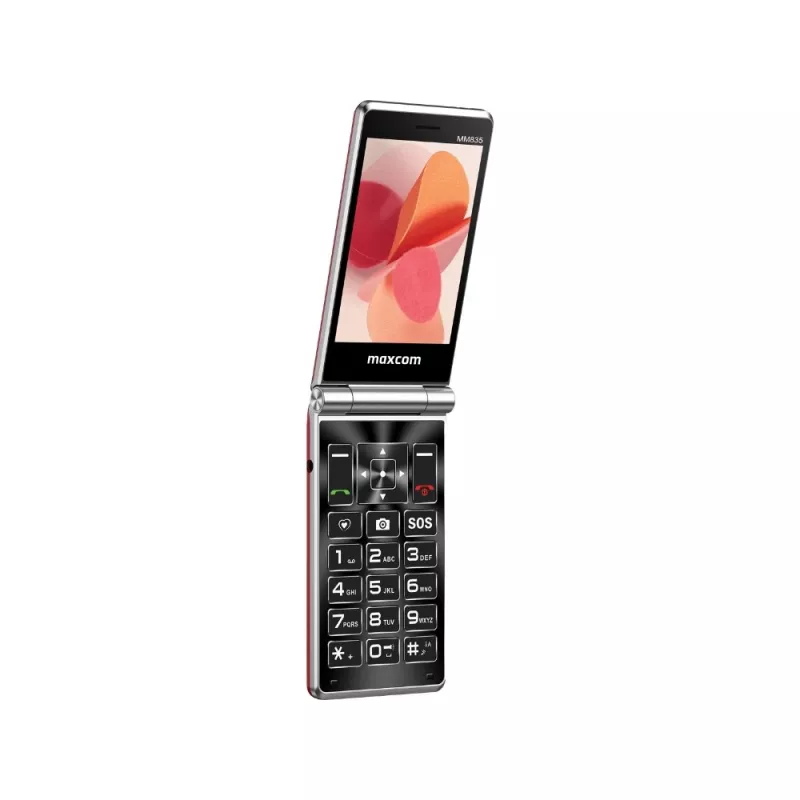 Feature phone MAXCOM MaxCom Comfort MM835 flip, Dual SIM, 3.5 colio (8.89 cm) 320x480, 1400 mAh, raudona