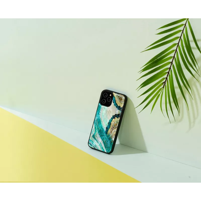 Apsauginis iKins dėklas Apple iPhone 12 Pro Max — akvamarino agato dizainas
