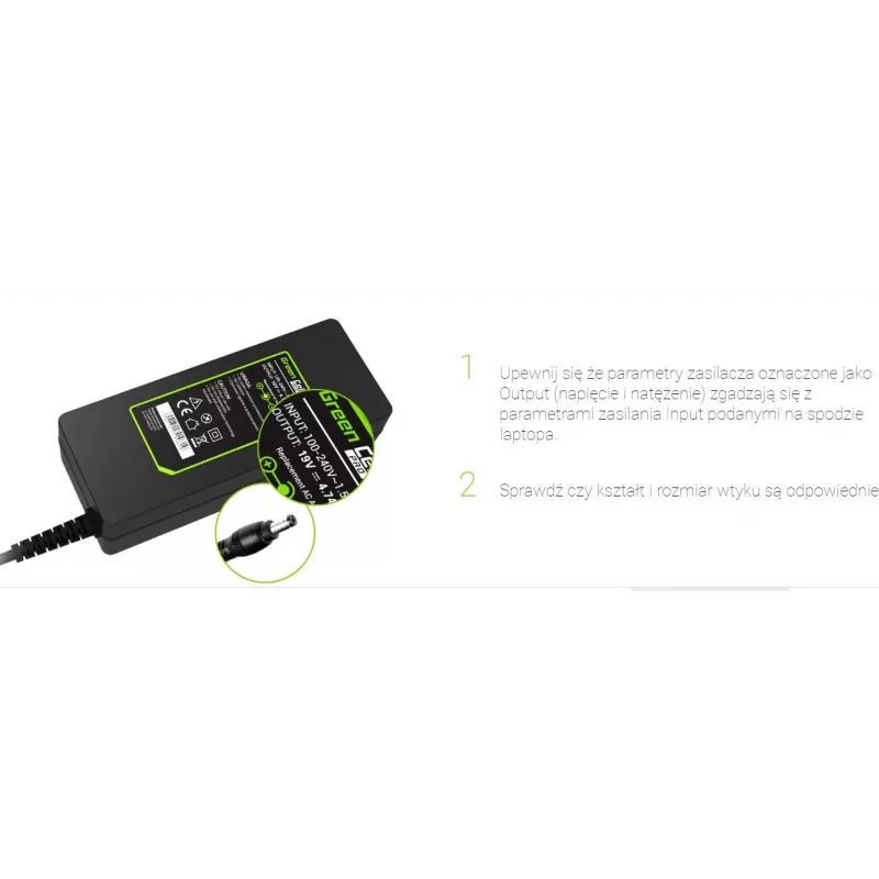 Vidaus maitinimo adapteris Green Cell AD19P 40W juodas