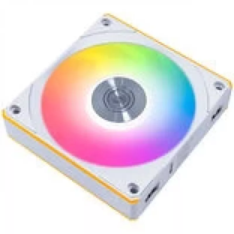 120 mm Lian Li UNI FAN 12CL1W3W baltas belaidis korpuso ventiliatorius — 120 mm, suderinamas su PWM šakotuvu, modulinis
