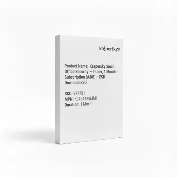Kaspersky Small Office Security – 9 vartotojų, 1 mėn. prenumerata (ABO) – ESD atsisiuntimas