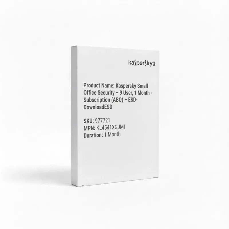 Kaspersky Small Office Security – 9 vartotojų, 1 mėn. prenumerata (ABO) – ESD atsisiuntimas