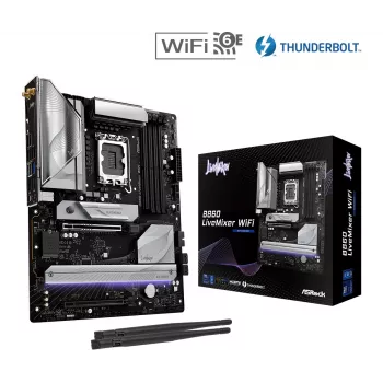 Pagrindinė plokštė ASRock B860 LiveMixer WiFi — Intel B860, LGA 1851, ATX, DDR5, 4 DIMM, Wi‑Fi 6E, 2.5Gb LAN