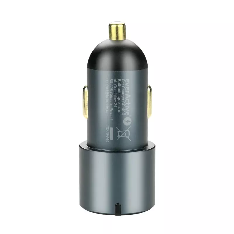 Automobilinis kroviklis everActive CC-40Q QC3.0 60W, USB automobilinis maitinimo adapteris mobiliems įrenginiams krauti