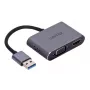 UNITEK V1304A vaizdo kabelio adapteris 0,15 m USB Type-A HDMI + VGA (D-Sub) Pilka