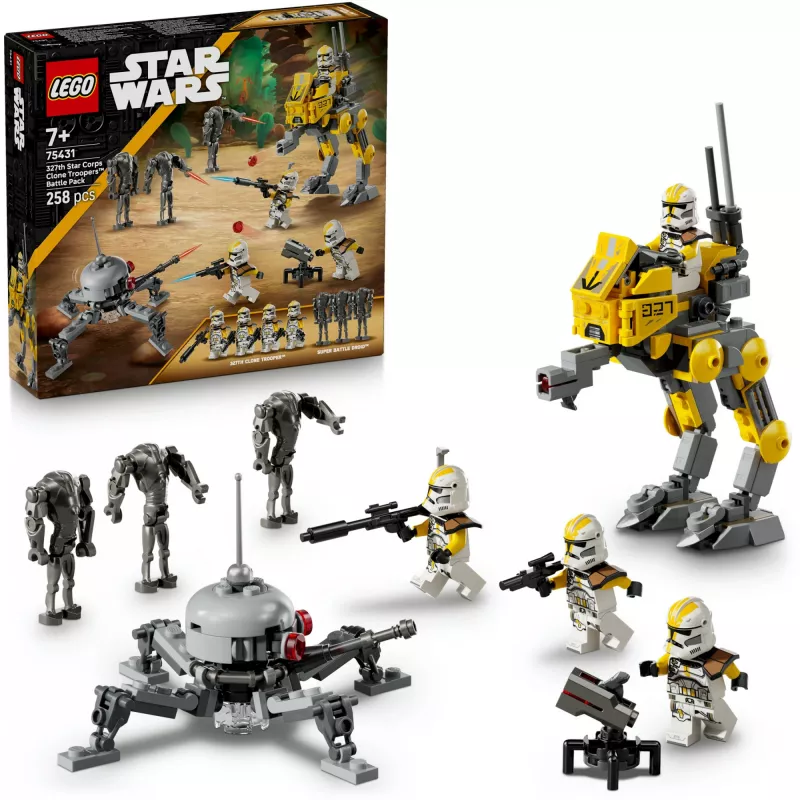 LEGO Star Wars rinkinys 327th Star Corps Clone Troopers Battle 75431 — 258 dalys, 7 minifigūrėlės, amžius 7+