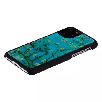 Išmaniojo telefono dėklas iKins, skirtas iPhone 11 Pro — migdolų žiedų juodos spalvos, apsauginis dangtelis