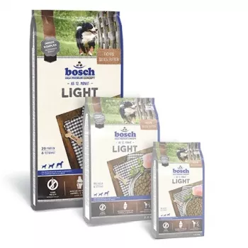 Sausas šunų maistas Bosch LIGHT 12,5 kg — suaugę šunys, vištiena, 20% baltymų, 6% riebalų, sąnarių palaikymas, veterinarinė dieta