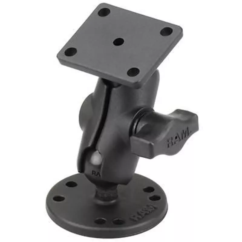 RAM Mounts pritvirtinamas dvigubo rutulio laikiklis su stačiakampe AMPS plokštele, juodas, 2,54 cm