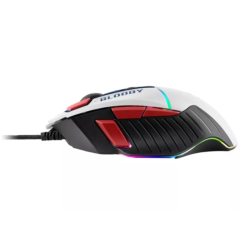 Žaidimų pelė A4Tech Bloody W95Max USB — dešiniarankė, balta, 12000 DPI, 1 ms, 250 ips, 125/2000 Hz