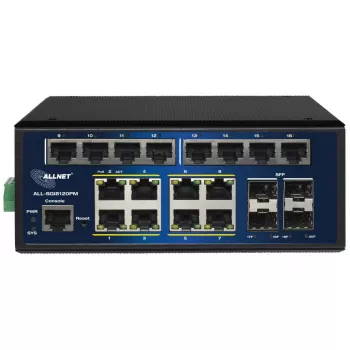 ALLNET ALL-SGI8120PM pramoninis PoE+ komutatorius 20+4 prievadų 10/100/1000 Mbps