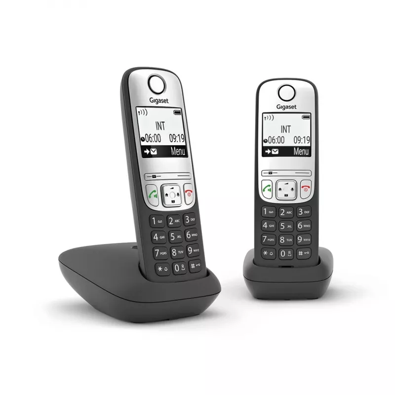 Gigaset A690 Duo Analoginis telefonas su skambintojo ID juodos, sidabrinės spalvos