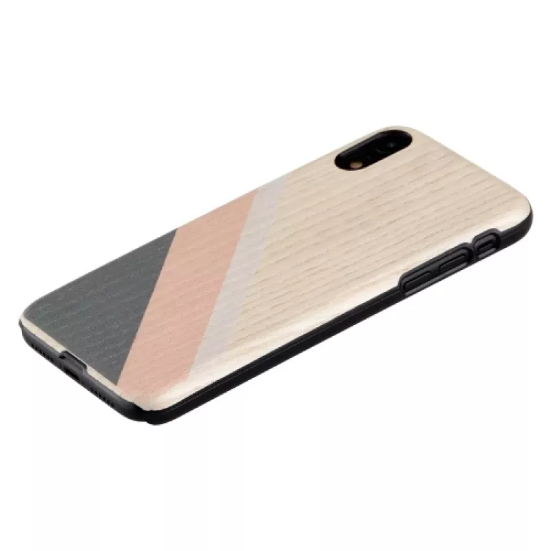 man and wood išmaniojo telefono dėklas, skirtas iPhone XR — rožinis kostiumas su juodais akcentais