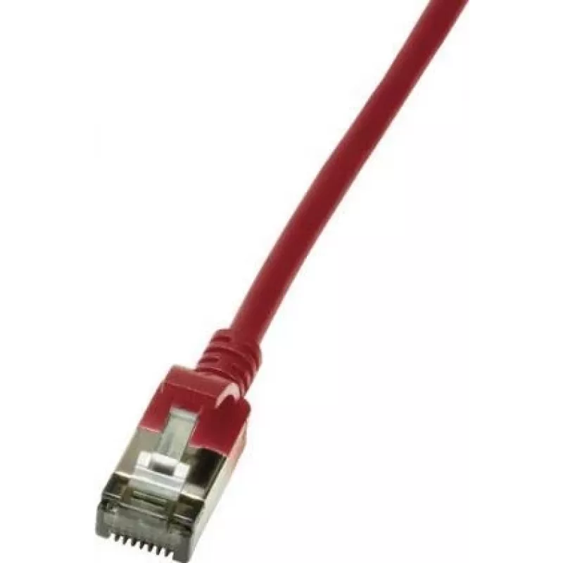 Tinklo kabelis LogiLink plonas U/FTP CQ9024S RJ-45 Cat6a 0.5 m Raudonas