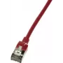 Tinklo kabelis LogiLink plonas U/FTP CQ9024S RJ-45 Cat6a 0.5 m Raudonas