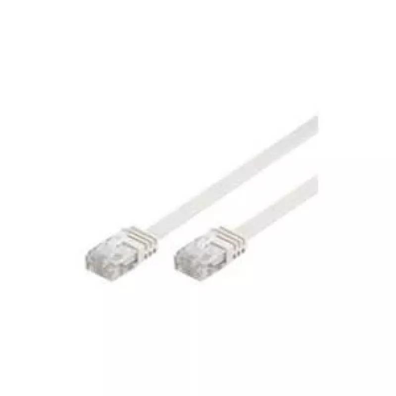 Wentronic Goobay CAT 5e plokščiasis komutacinis kabelis, U/UTP, baltas, 20 m – CCA vario mišinys (93365)
