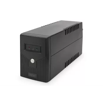 DIGITUS DN-170063-B linijinė-interaktyvi UPS 600 VA / 360 W, AVR, LCD, 2x F tipo lizdai, 7 Ah baterija